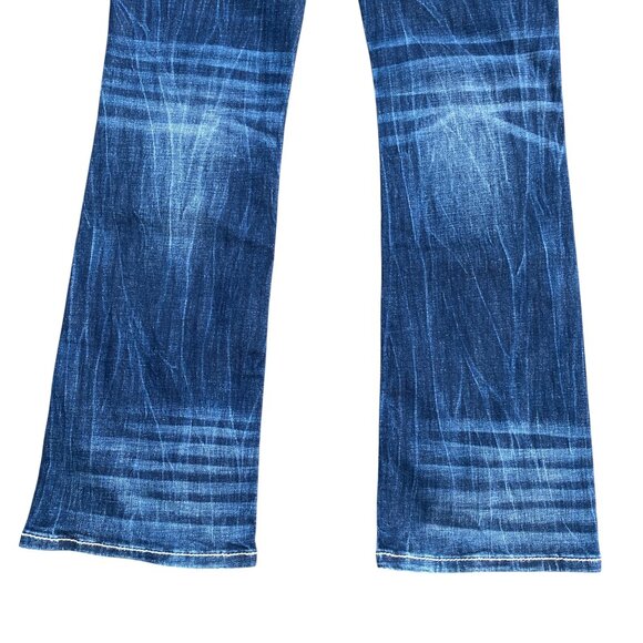 Miss Me Curvy Boot Denim Jeans Sz 27 Rhinestone Western Statement Mid-Rise - Picture 3 of 16